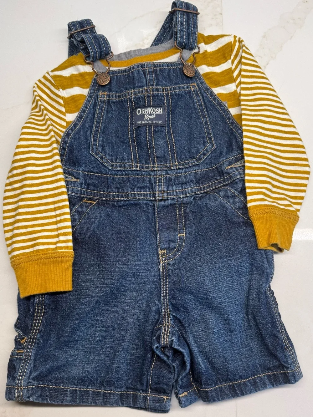 OshKosh 18M Short Overalls 3-Piece Outfit Bundle